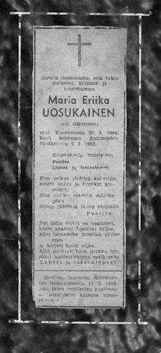 Uosukainen Maria kuolinilm.